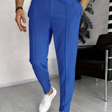 RomildiWaffle Pattern Drawstring Sweatpants Men's Casual Slightly Stretch Joggers Pants For Spring Autumn Running Jogging