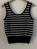 Romildi Striped Knitted Tank Top, Sleeveless Casual Sweater, Women's Clothing