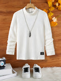 Romildi Kid's Casual Turtleneck Sweater, Cable Knit Pullover, Causal Long Sleeve Top, Boy's Clothes For Spring Fall Winter