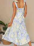 Romildi Vintage Floral Print Dress, Elegant Sleeveless Summer Cami Dress, Women's Clothing