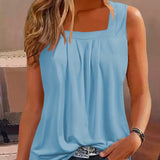 Romildi Casual Square Neck Tank Top: Loose and Perfect for Spring/Summer Outfits