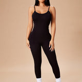 Romildi Solid Slim Cami Jumpsuit, Casual Sleeveless Versatile Jumpsuit, Women's Clothing