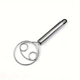 Stainless Steel Whisk Set, 1Pc Manual Baking Tool for Mixing Flour, Beating Cream, Dough Mixer, Kitchen Gadget for Cooking - Egg Beater with Double Eye Rings