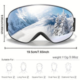 Unisex Adult Ski Goggles Set with Replacement Mirrored Lenses, Anti-Fog UV Protection, TPU Frame, Sponge Material, for Snowboarding, Skiing, Snowmobiling - Includes Bag, Frame, Lenses - Ideal for Outdoor Winter Sports Activities