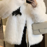 Romildi Fuzzy Solid Coat, Casual Long Coat For Fall & Winter, Women's Clothing