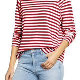 Romildi Striped Crew Neck T-shirt, Casual Loose Daily Long Sleeve Fashion Tunic T-Shirts Tops, Women's Clothing