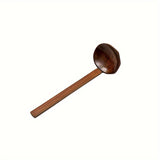 1pc, Spoon, Wooden Ramen Soup Ladle, Long Handle Ramen Spoons For Soup Hot Pot, Slotted Spoon, Colander Spoon, Kitchen Restaurant Cook Eid Al-Adha Mubarak