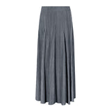 Korean version of women's casual age-reducing solid color skirt summer medium and long splicing large skirt pleated skirt