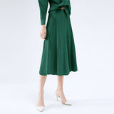 Korean version of women's casual age-reducing solid color skirt summer medium and long splicing large skirt pleated skirt