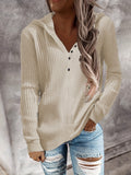 Romildi Long Sleeve Knitted Hoodies, Solid Casual Sweater, Women's Clothing