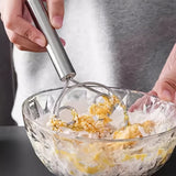 Stainless Steel Whisk Set, 1Pc Manual Baking Tool for Mixing Flour, Beating Cream, Dough Mixer, Kitchen Gadget for Cooking - Egg Beater with Double Eye Rings