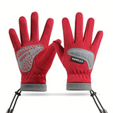 Water-Resistant Polyester Ski Gloves for Teens - Windproof, Warm, Non-Slip Grip | Woven Outdoor Sports Gloves for Ages 14+, Hand Washable