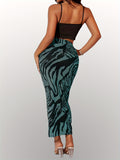 Romildi Romildi Allover Print Elastic Waist Skirt, Sexy Bodycon Skirt For Spring & Summer, Women's Clothing