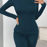 Romildi Seamless Thermal Underwear, Soft & Comfortable Long Sleeve Slim Base Top, Women's Lingerie & Sleepwear