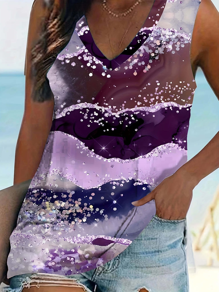 Romildi Colorful Gradient Sleeveless Top: Stunning Colors + Good Fit + Summer Style