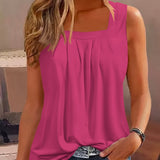 Romildi Women's Loose Square Neck Tank Top for Summer & Spring - Comfortable and Stylish Casual Top