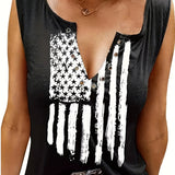 Romildi Women's USA Flag Print Tank Top, Casual Sleeveless V Neck Top, Casual Every Day Tops, Women's Clothing