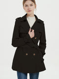 Romildi Women's Spring Trench Coat, Windproof Short Casual Coat With Belt Button Women's Trench Coats