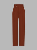 Romildi Tailored Solid Pants, Solid High Waist Wide Leg Work Office Pants, Women's Clothing