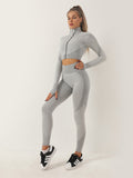 Romildi Two Tune Color Quick Drying Leggings, High Waist Slimming Yoga Fitness Workout Gym Sports Pants, Women's Activewear