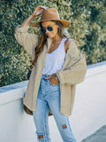 Romildi Single Breasted Drop Shoulder Jacket, Casual Long Sleeve Solid Outwear For Fall & Winter, Women's Clothing