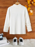 Romildi Kid's Casual Turtleneck Sweater, Cable Knit Pullover, Causal Long Sleeve Top, Boy's Clothes For Spring Fall Winter