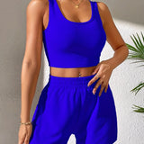 Romildi Tank Top & Shorts Two-piece Set, Ribbed Crop Tank Top & Ribbed Casual Shorts, 2pcs Outfits For Vacation, Every Day, Women's Clothing