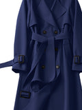 Romildi Double Breasted Trench Coat, Casual Lapel Long Sleeve Outerwear, Women's Clothing