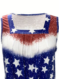 Romildi Stay Stylish and Cool This Summer with Our Flag Print Sleeveless Tank Top!