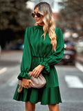 Romildi Solid Long Sleeve Slim Dress, Casual Every Day Dress For Fall & Winter, Women's Clothing