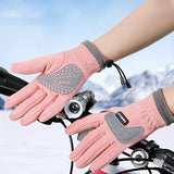 Water-Resistant Polyester Ski Gloves for Teens - Windproof, Warm, Non-Slip Grip | Woven Outdoor Sports Gloves for Ages 14+, Hand Washable