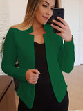 Romildi Solid Split Open Front Blazer, Elegant Long Sleeve Blazer, Elegant & Stylish Tops For Office & Work, Women's Clothing