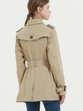 Romildi Women's Spring Trench Coat, Windproof Short Casual Coat With Belt Button Women's Trench Coats
