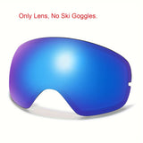 Unisex Adult Ski Goggles Set with Replacement Mirrored Lenses, Anti-Fog UV Protection, TPU Frame, Sponge Material, for Snowboarding, Skiing, Snowmobiling - Includes Bag, Frame, Lenses - Ideal for Outdoor Winter Sports Activities