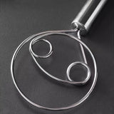 Stainless Steel Whisk Set, 1Pc Manual Baking Tool for Mixing Flour, Beating Cream, Dough Mixer, Kitchen Gadget for Cooking - Egg Beater with Double Eye Rings