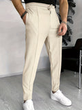 RomildiWaffle Pattern Drawstring Sweatpants Men's Casual Slightly Stretch Joggers Pants For Spring Autumn Running Jogging