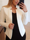 Romildi Solid Split Open Front Blazer, Elegant Long Sleeve Blazer, Elegant & Stylish Tops For Office & Work, Women's Clothing