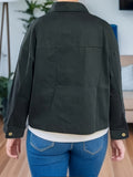 RomildiButton Front Solid Jacket, Casual Long Sleeve Vintage Outerwear, Women's Clothing