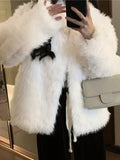 Romildi Fuzzy Solid Coat, Casual Long Coat For Fall & Winter, Women's Clothing