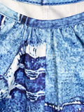 Romildi Denim Print Wide Leg Jumpsuit, Casual Sleeveless Jumpsuit For Spring & Summer, Women's Clothing