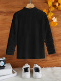 Romildi Kid's Casual Turtleneck Sweater, Cable Knit Pullover, Causal Long Sleeve Top, Boy's Clothes For Spring Fall Winter