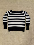 Romildi Stripe Pattern Off Shoulder Knit Sweater, Casual Long Sleeve Pullover Sweater, Women's Clothing