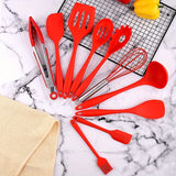 10pcs Kitchen Essentials Set - Heat Resistant Silicone Utensils, Non-Stick Cooking Spoons, Leak Proof Spatula, Manual Egg Beater, Oil Brush, and Household Baking Kit for Back to School Supplies