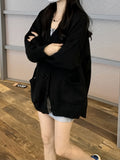 Romildi Solid Button Front Cardigan, Casual Long Sleeve Drop Shoulder Outwear, Women's Clothing