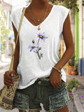 Romildi Floral Print Tank Top, Sleeveless Casual Top For Summer & Spring, Women's Clothing