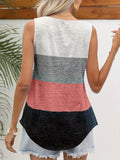 Romildi Striped Print Square Neck Tank Top, Casual Sleeveless Tank Top For Sumer, Women's Clothing