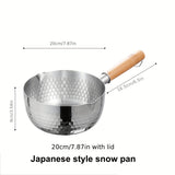 1pc Premium Nonstick Stainless Steel Yukihira Saucepan - Versatile Small Pan for Ramen, Tempura, Milk, Snow Pan Style - Electromagnetic Stove Compatible, Durable Kitchen Essentials