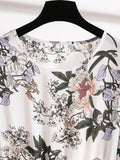 Romildi Floral Print Ankle Dress, Casual Crew Neck Long Sleeve Dress, Women's Clothing