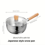 1pc Premium Nonstick Stainless Steel Yukihira Saucepan - Versatile Small Pan for Ramen, Tempura, Milk, Snow Pan Style - Electromagnetic Stove Compatible, Durable Kitchen Essentials