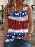 Romildi Stay Stylish and Cool This Summer with Our Flag Print Sleeveless Tank Top!
